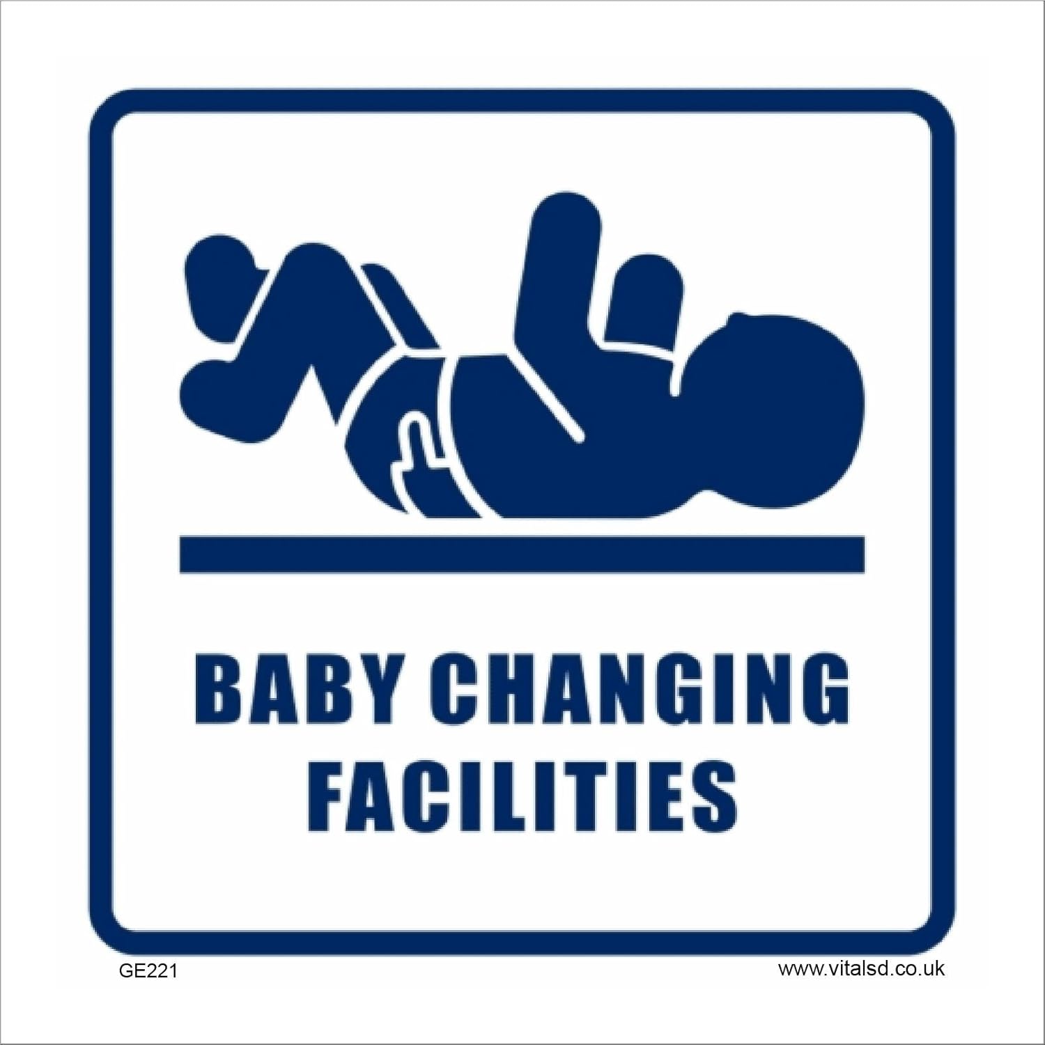 GE221 Baby Changing Facilities SIGN cot mattress wipes dummy soother ...