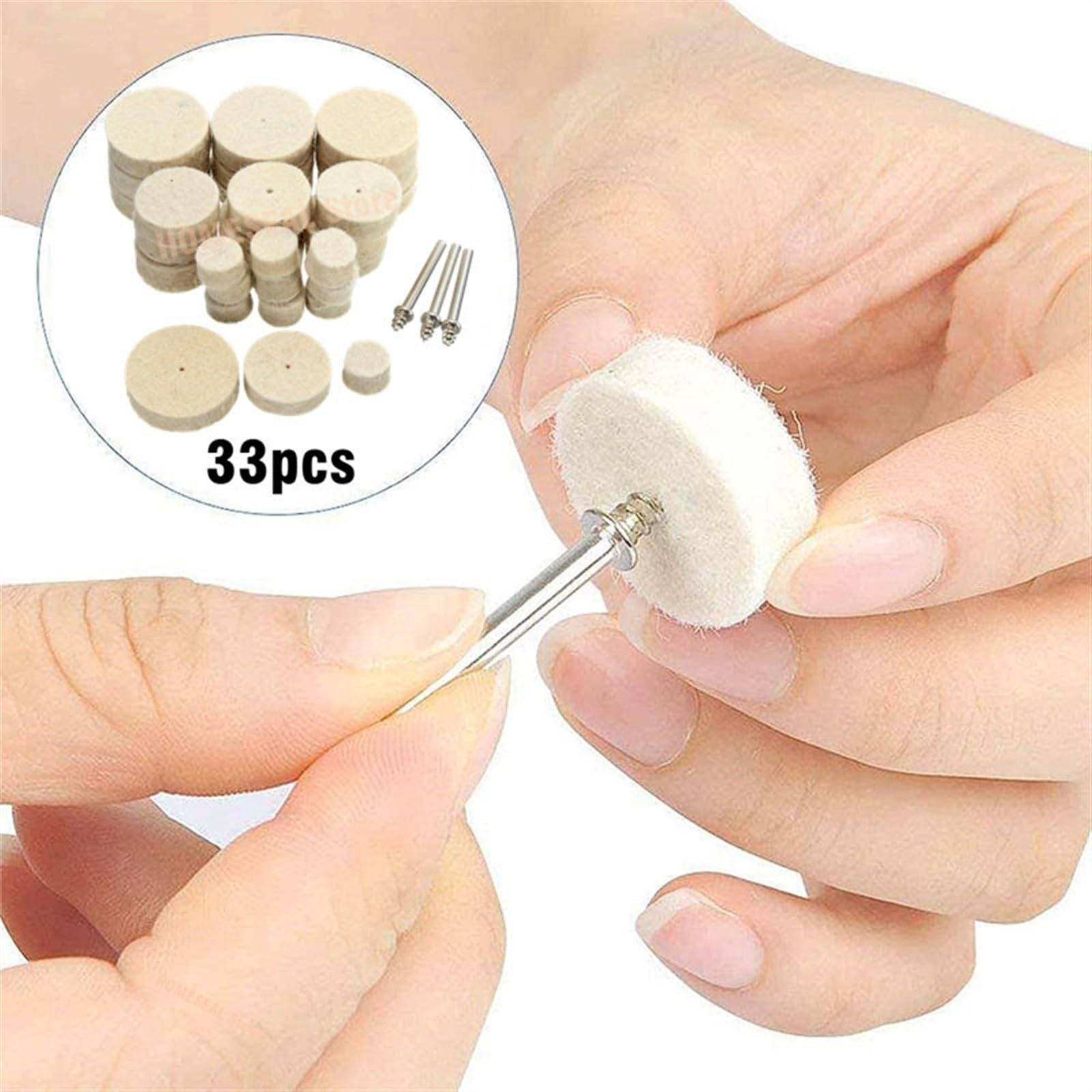 Tarcze Polerskie, Tarcze Listkowe Filc Wełniany Ścierna Tarcza Polerska Nakładka Polerska Szczotka Szlifowanie Głowica Szlifierska Wymiana Trzpienia 3Mm/64Pcs