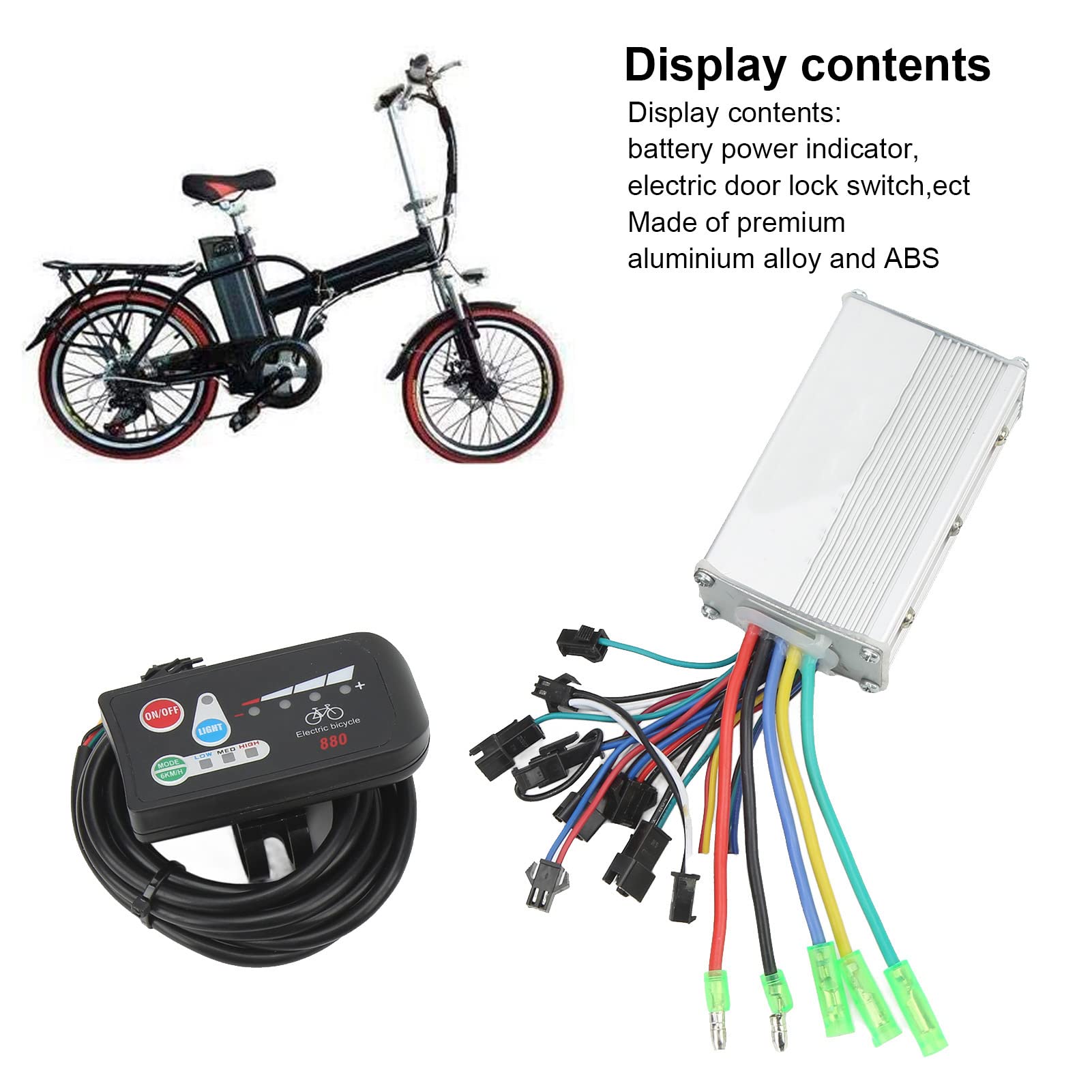 Asixxsix Contrôleur de moteur sans balais 36V 250W 350W avec compteur LED pour vélo électrique E Bike Scooter