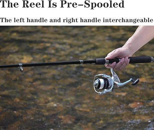 Miniatura 3 de Combo de caña de pescar, juego de 2 cañas telescópicas de 6.9 pies, cañas de pescar plegables de fibra de carbono, juego de 2 carretes giratorios