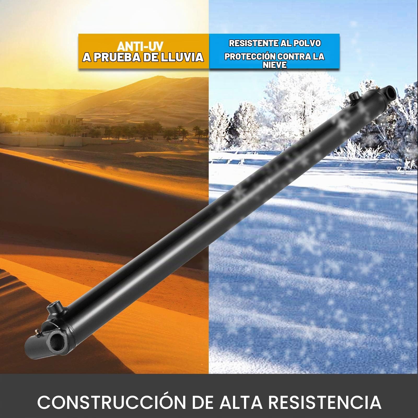 VEVOR Cilindro hidráulico Cilindro de ariete hidráulico de carrera de 2" de diámetro 36" Cilindros hidráulicos de 3000 psi Tubo transversal de doble acción soldado Cilindro de elevación