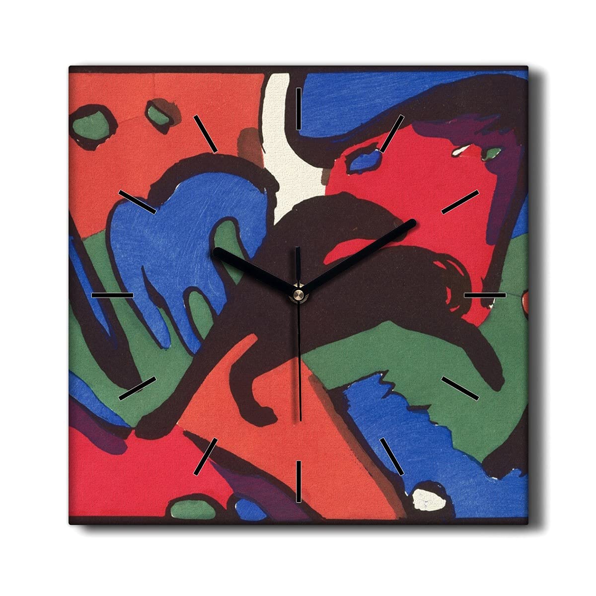 Horloge sur toile sans tic-tac 30x30 cm impression d'art Kandinsky Coloray