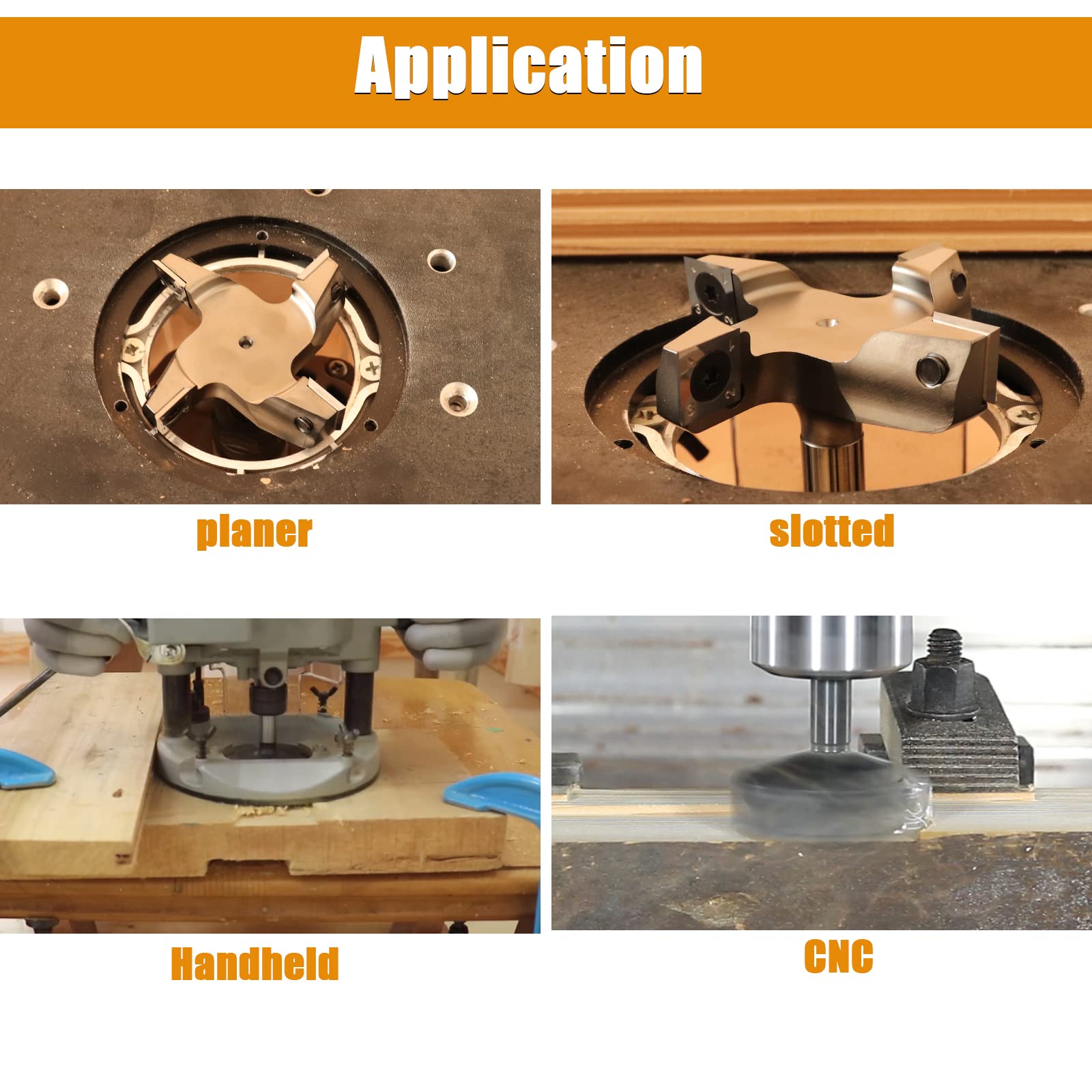 Punta per fresa a profilo CNC, diametro di taglio da 1/2 ", punta per piallatura in legno, utensili per la lavorazione del legno viene fornito con 10 lame di ricambio