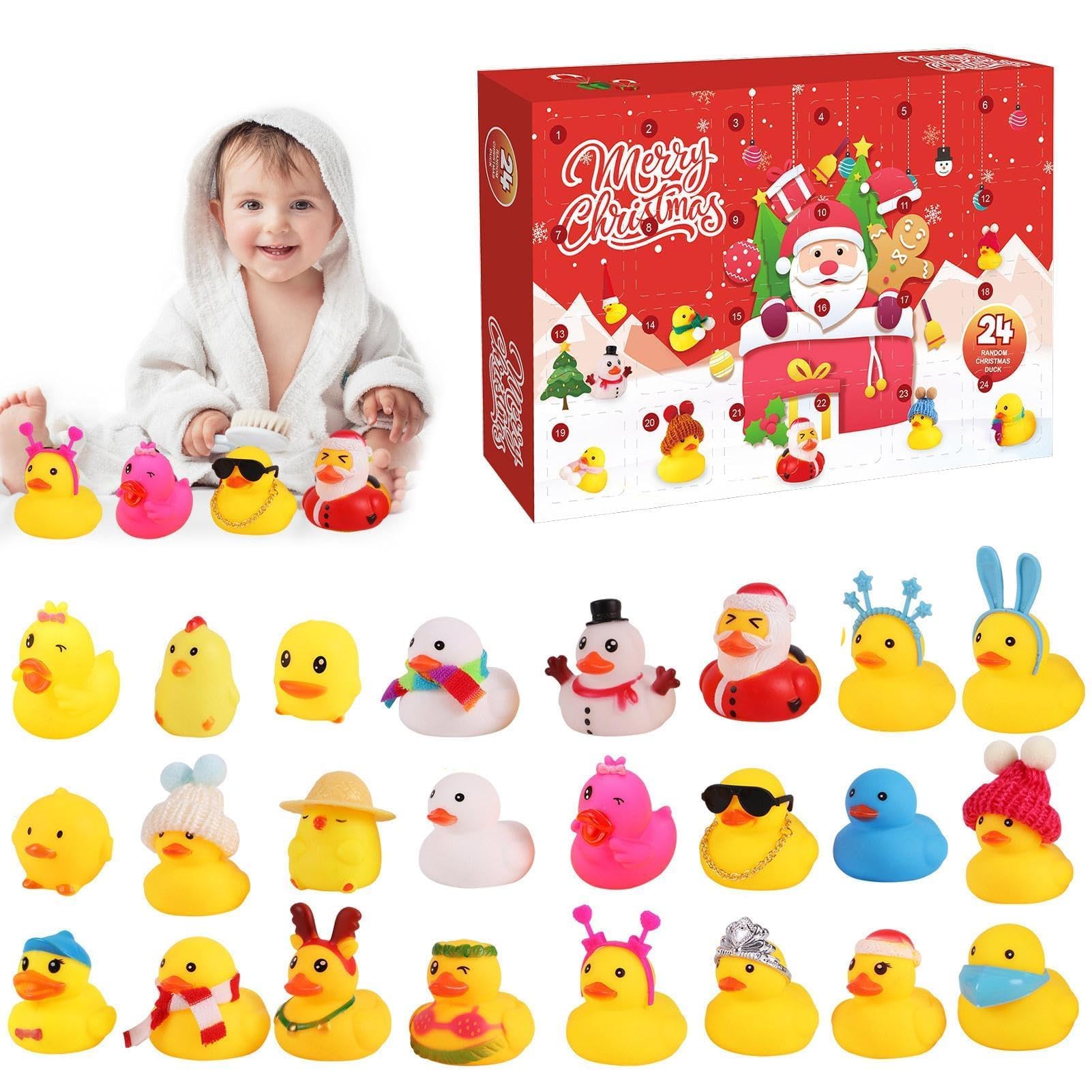 Calendario de Adviento 2025, calendario de Adviento de cuenta regresiva de 24 días de Navidad con 24 patos de goma, juguetes divertidos para niños, niñas, niños y niños pequeños, decoración de Navidad — view 2