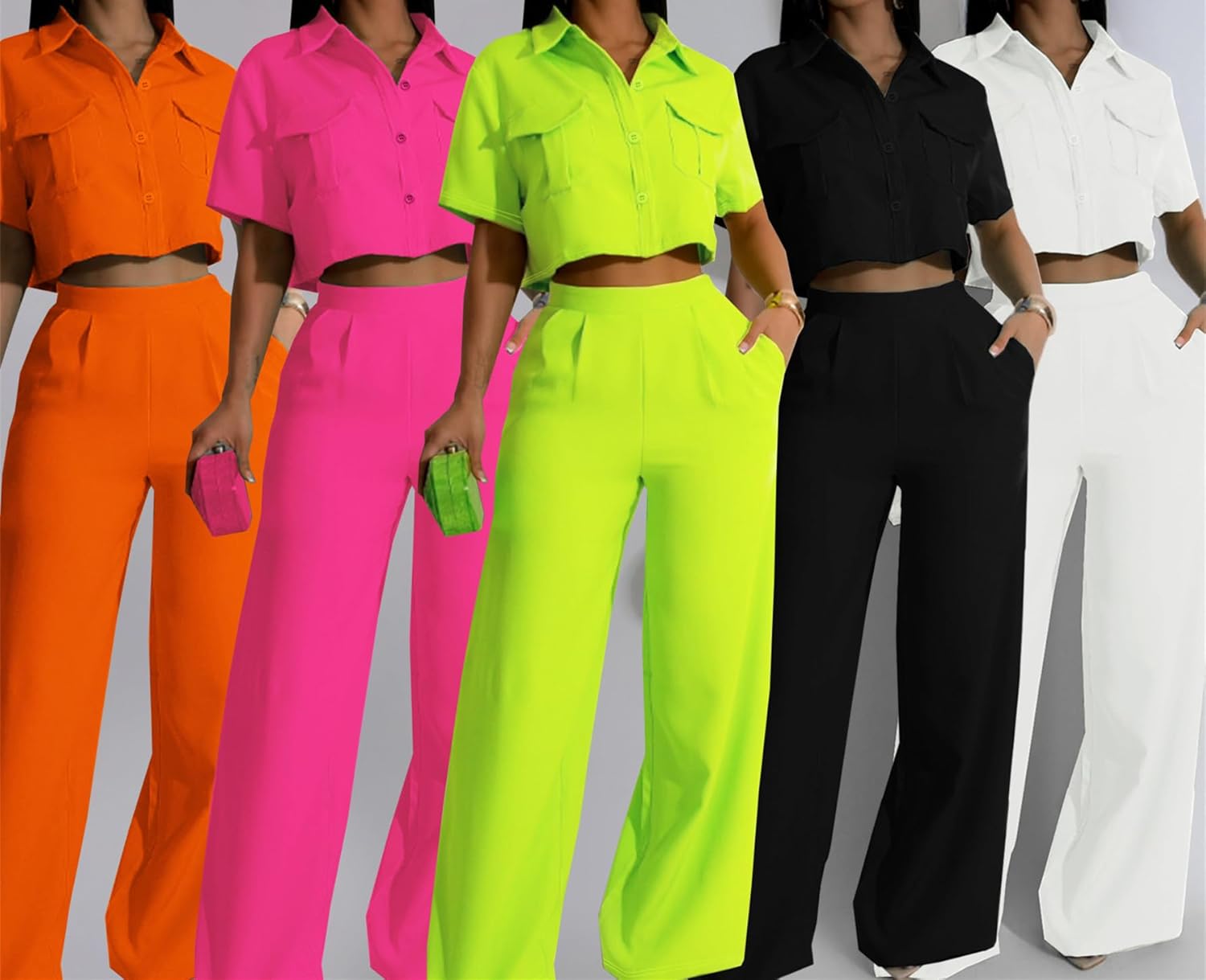 Women's Casual Tops Pants Two Piece Matching Sets Outfits - Image 5