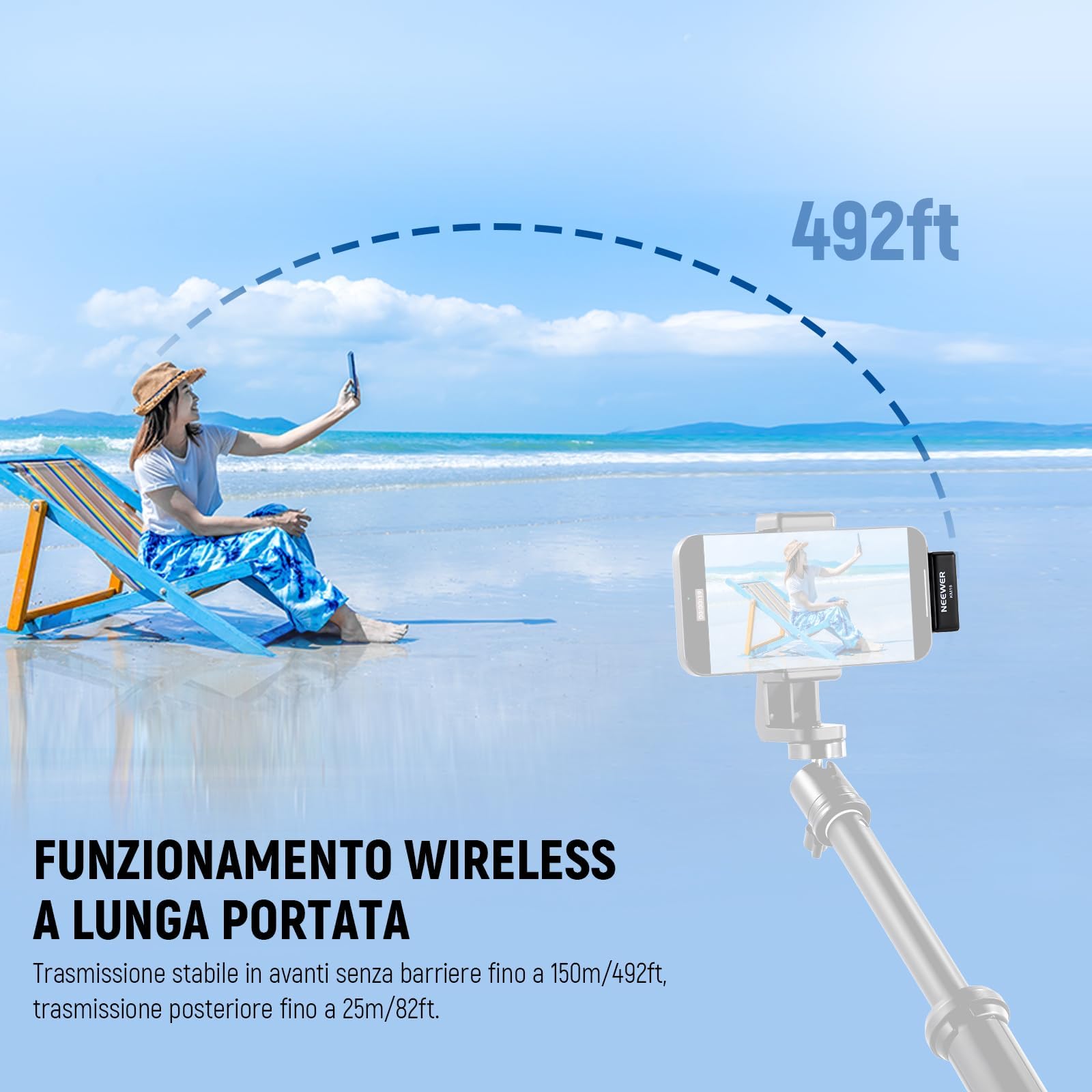 Neewer Microfono Lavalier Wireless per USB C con Custodia di Ricarica, Compatibile con iPhone/Android/PC/Laptop, Mini Mic a Bavero 48KHz/24Bit, Anti Rumore, Batteria da 24h per Vlog in Diretta, KM18