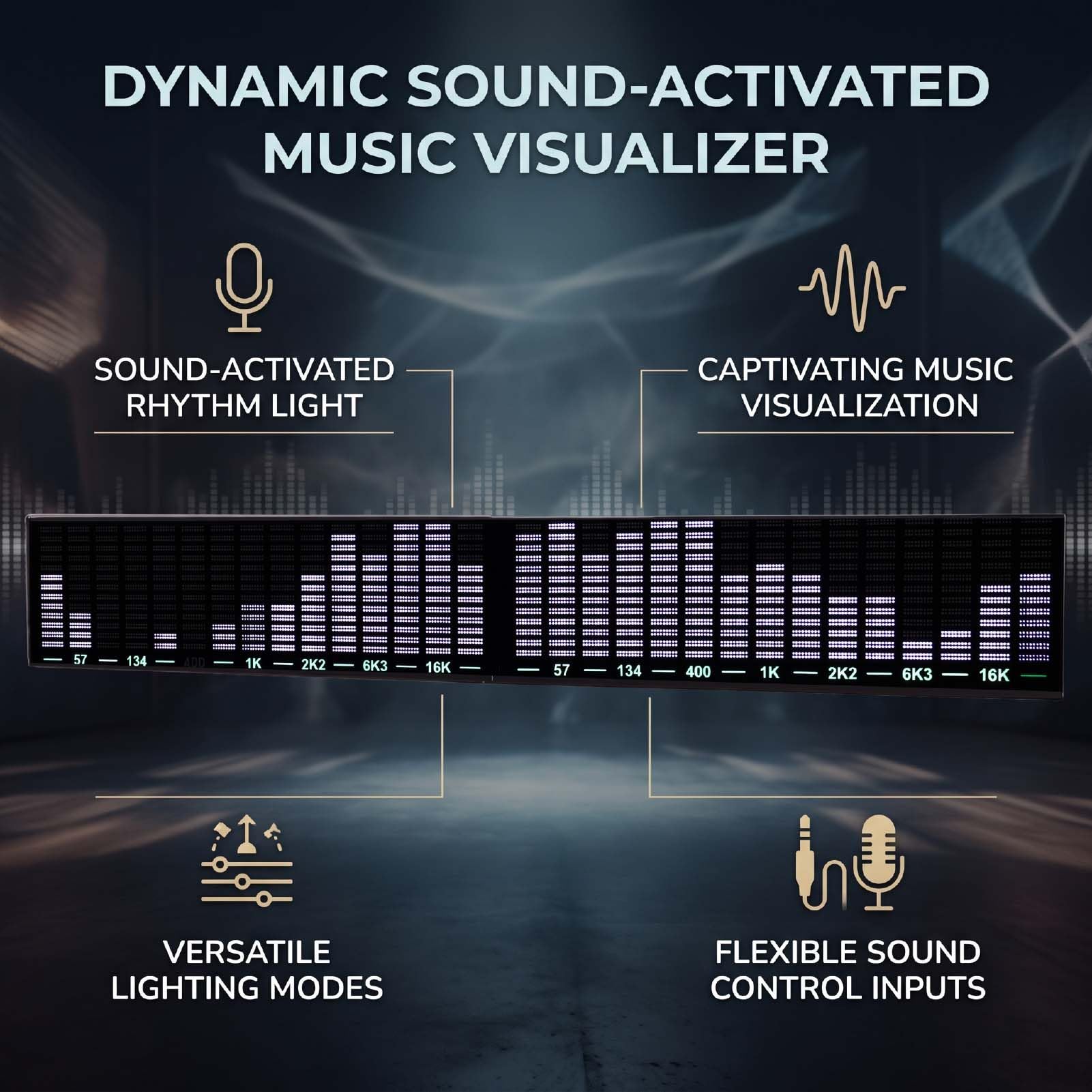 Sxhlseller Luz LED de Espectro de Audio con 6 Modos y Activación por Sonido