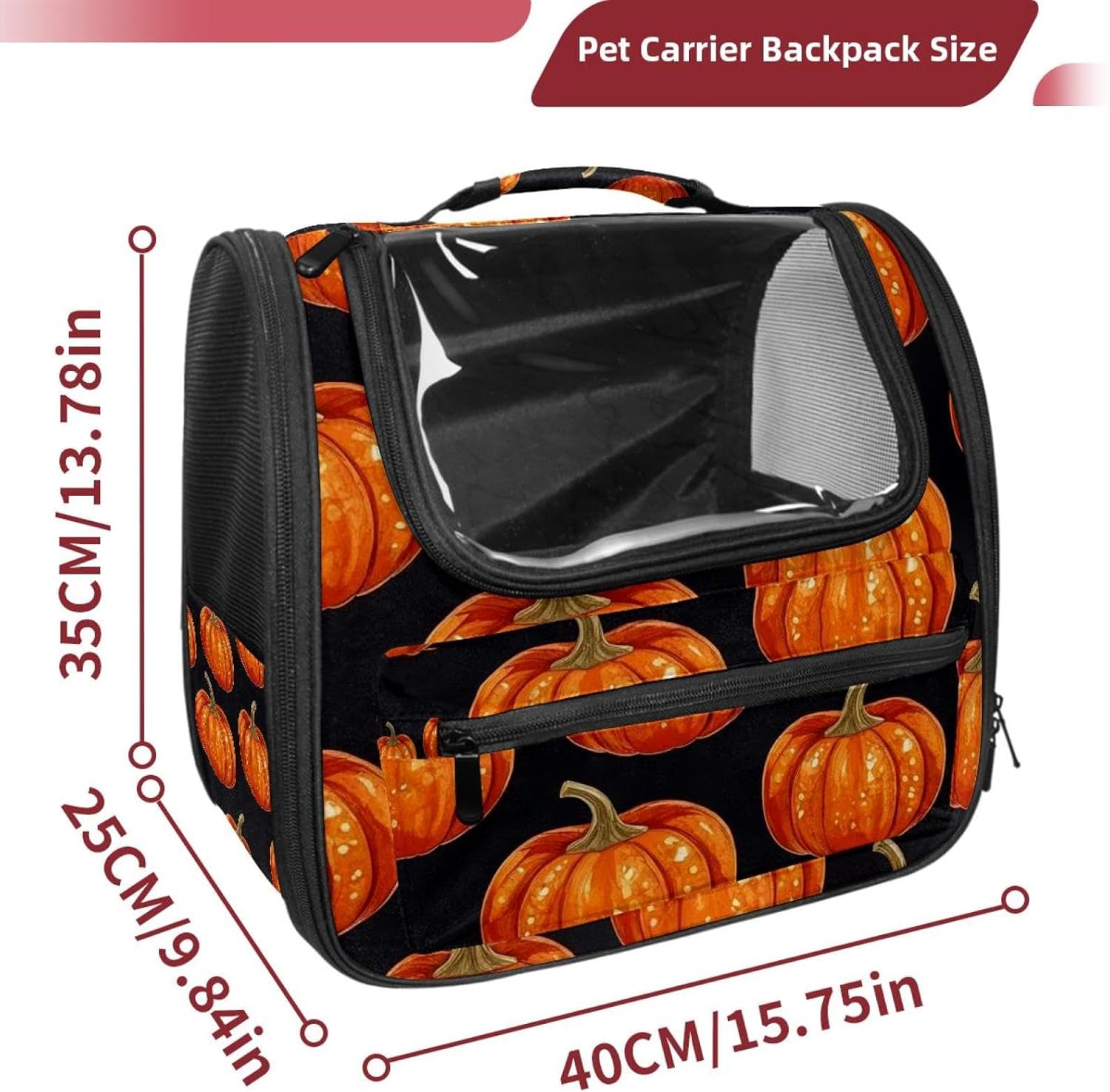 Helloween Pumkins 2_162 Traveler Backpack Pet Carriers for Cats and Dogs