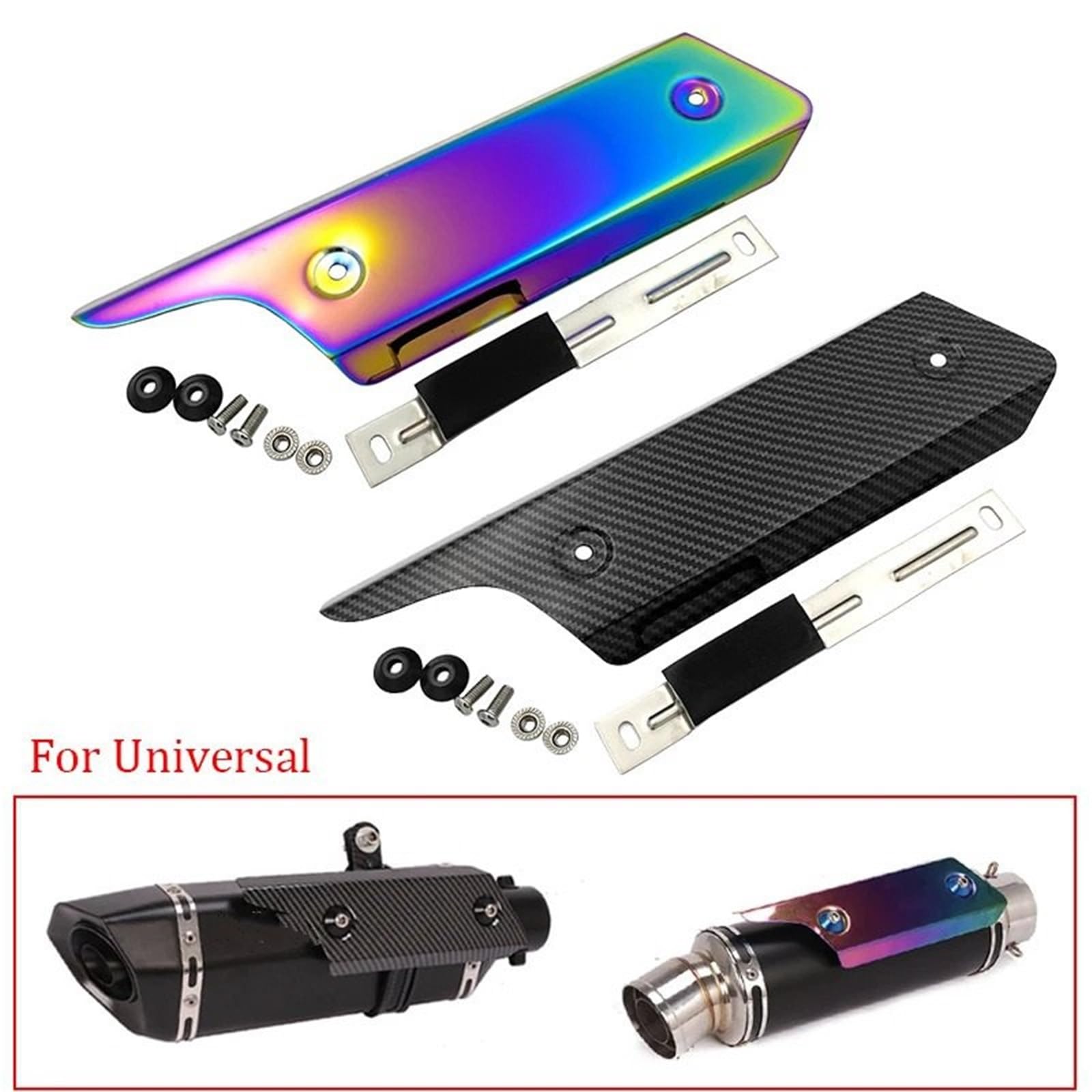 Uniwersalna Osłona Termiczna Rury Wydechowej Motocykla, Tłumika, Pasuje Do Motocykli Harley, Hondy, Yamahy Motorcycle Heat Protection Plate(Small Colourful)