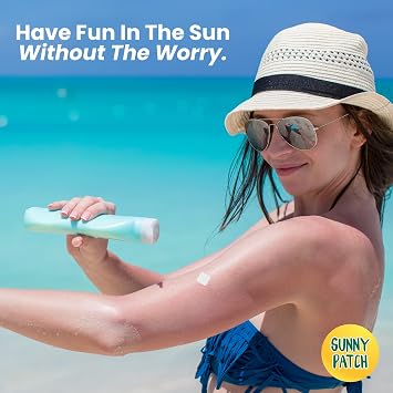 NATPAT BuzzPatch Sunny Patch UV Detecting Patches for Kids and Adults (24 Pack) – The Natural Patch - All-Natural Waterproof Patches, Changes Color When Time To Reapply Your Sun Protection Cream