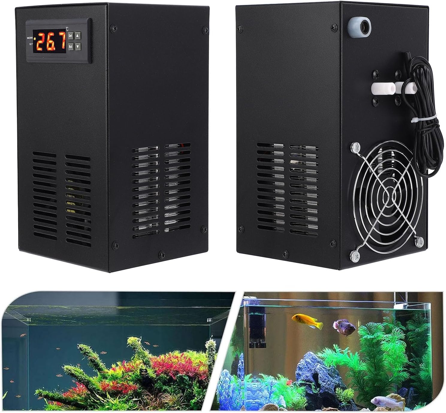 Hydroponic Water Chiller 20L with Tuya APP ControlAquarium Cooling System for Freshwater Marine Fish Tanks, Hydroponic Plant Systems (US Plug)