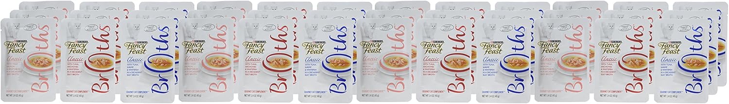 Purina Fancy Feast Broths Classic V-Pack Food, (3X12ct) 36 Count