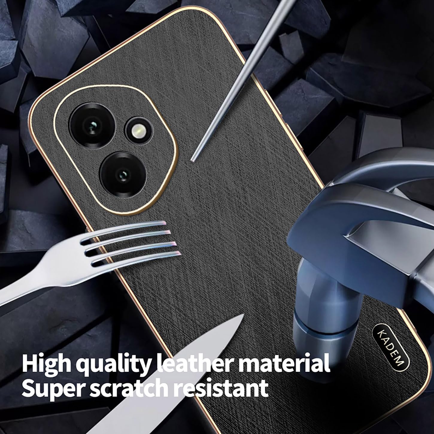 ILING Case For Samsung Galaxy A56 5G, Metal Texture Matte Shockproof Hard Back PC Cover, Soft