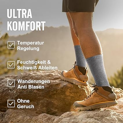 Calzini Trekking In Lana Merino - 3 Paia Termiche Per Uomo E Donna - Foto 9