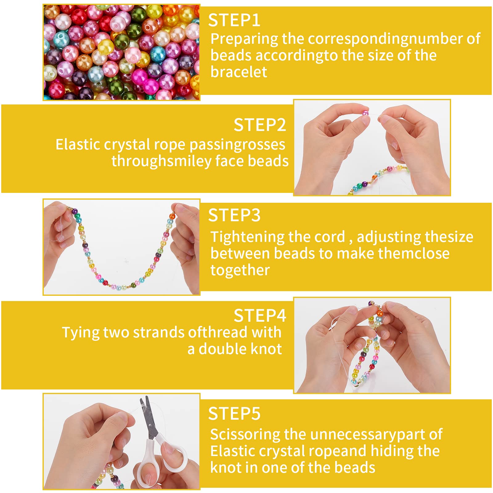 1000 Perle Rotonde 8mm - Perline Colorate Per Bracciali, Collane Fai Da Te