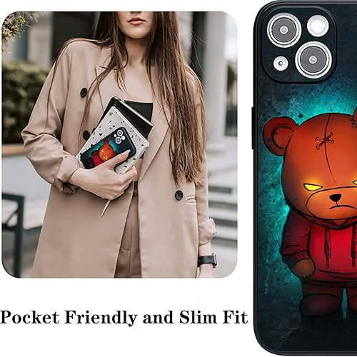 Miniatura 3 de Funda compatible con iPhone 13 para hombres y niños, TPU suave negro mejorado protección de cámara, protección de goma, antideslizante, a prueba de