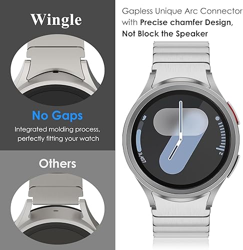 Miniatura 3 de WINGLE Correa de metal para Galaxy Watch 88 Classic Band 1.811 in 1.732 in 1.575 inGalaxy Watch 7 6 5 4 FE 1.575 in 1.732 in 5 Pro 1.772 in 64