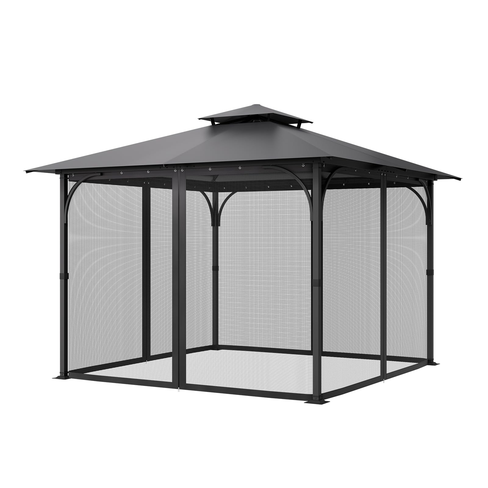 VEVOR Moustiquaire Tonnelle de 304,8x304,8x198,1 cm, Moustiquaire Gazebo Extérieur, avec Double Fermeture Éclair, Rideau de Tonnelle en Maille Anti-moucherons pour Jardin, Patio, Filet Uniquement
