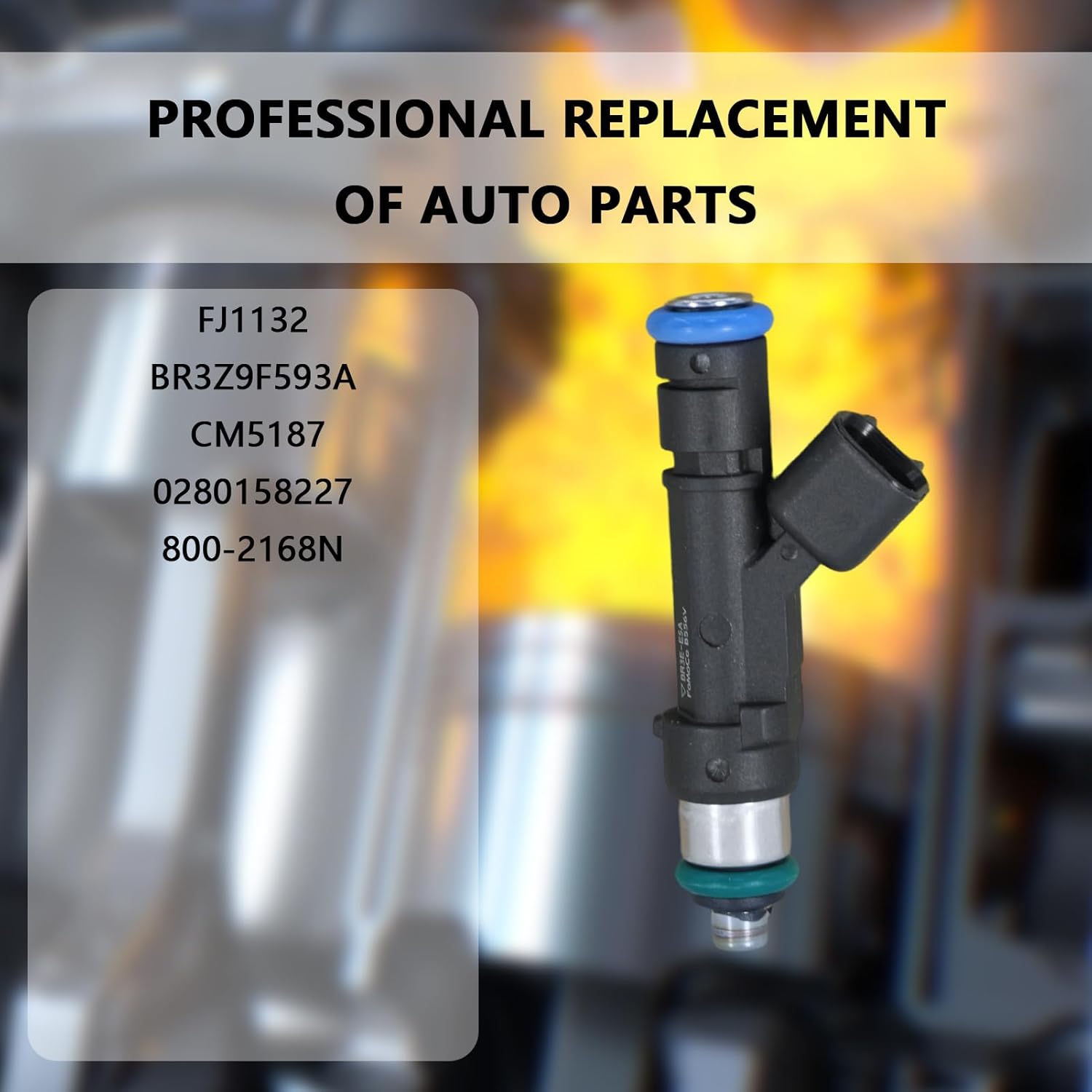 Set of 8 Fuel Injectors - Compatible with Ford F-150 2011-2017 Mustang 2011-2020 5.0L 5.2L V8 - Replaces FJ1132 BR3Z9F593A CM5187