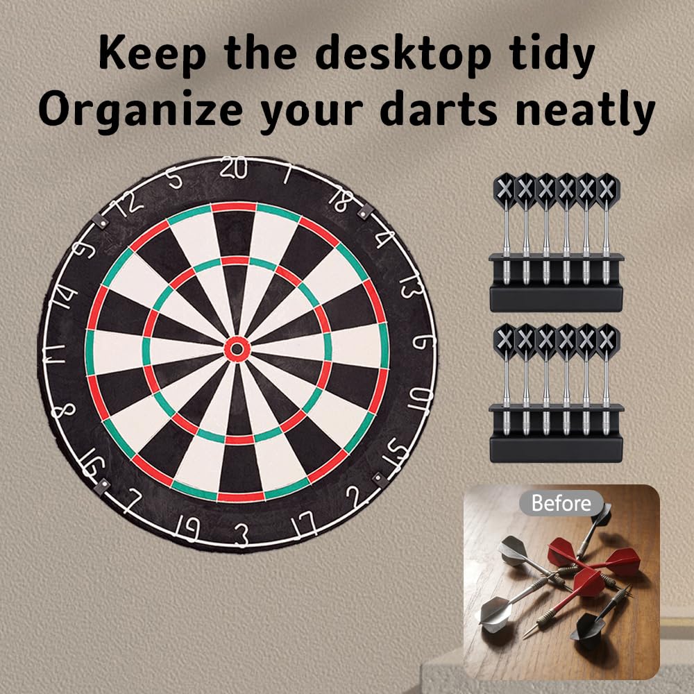 GSCRE Lot de 2 supports muraux pour fléchettes - Support mural pour 12 fléchettes - En acrylique - Rangement mural - Léger et stable - Écran moderne pour la maison - 5