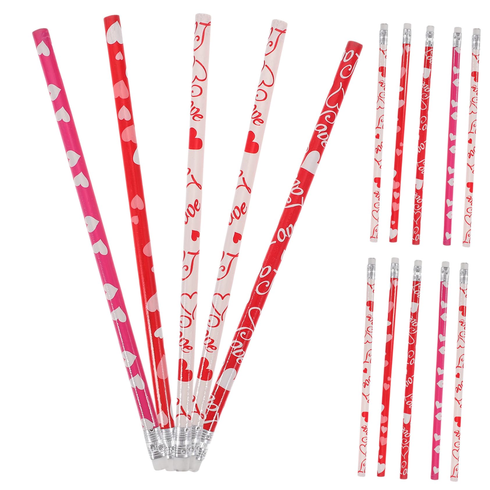 NUOBESTY 5 Ensembles Crayon Saint Valentin Crayons À Croquis Aiguiseur Électrique Faveur Étudiante Accessoires Fournitures D'écriture Étudiants Apprenant La Gomme 50 Pièces * 5