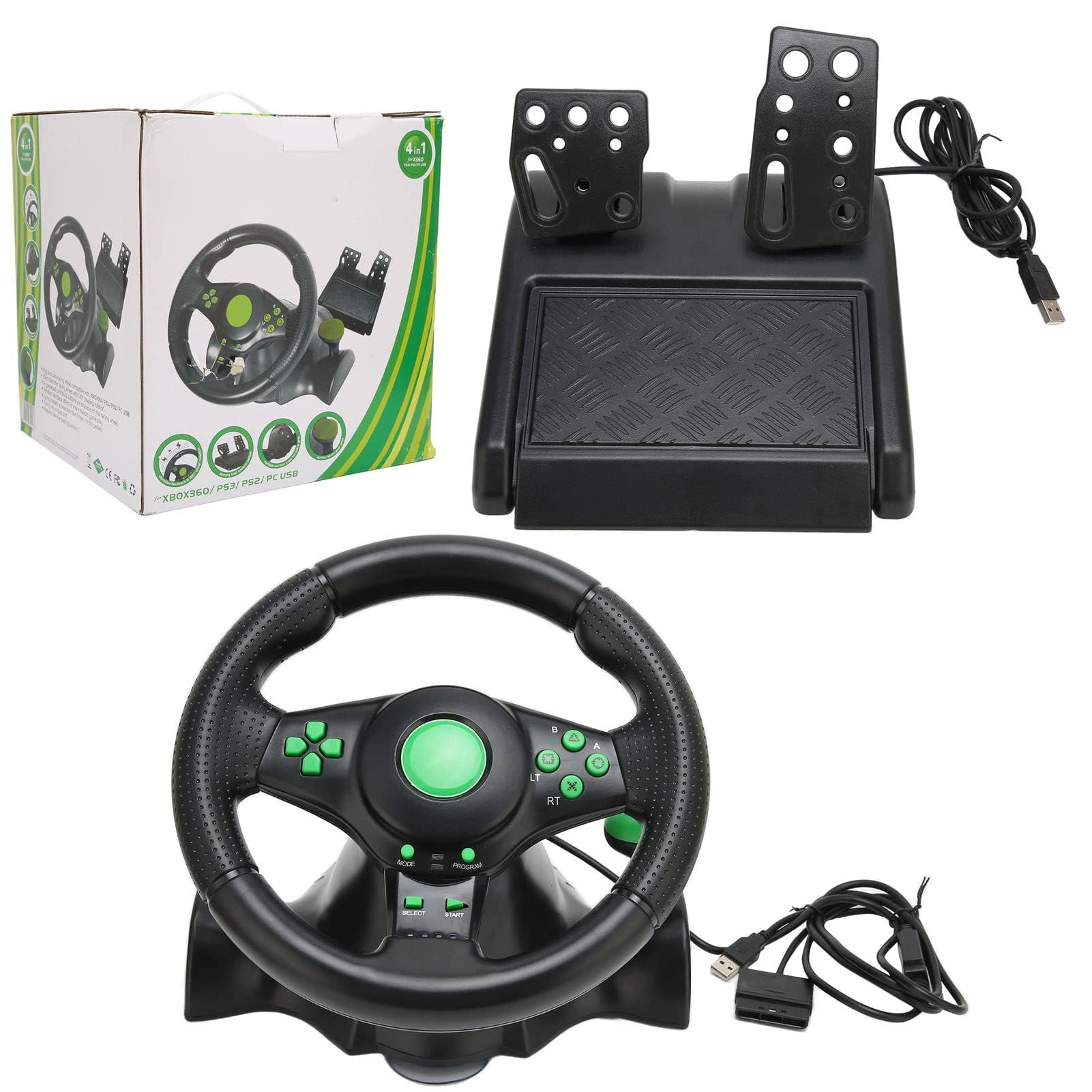Dpofirs Volante da Gioco per PC Volante da Corsa per Volante da Corsa Ad Alta Simulazione di Gioco con Pedale per Guida Simulata