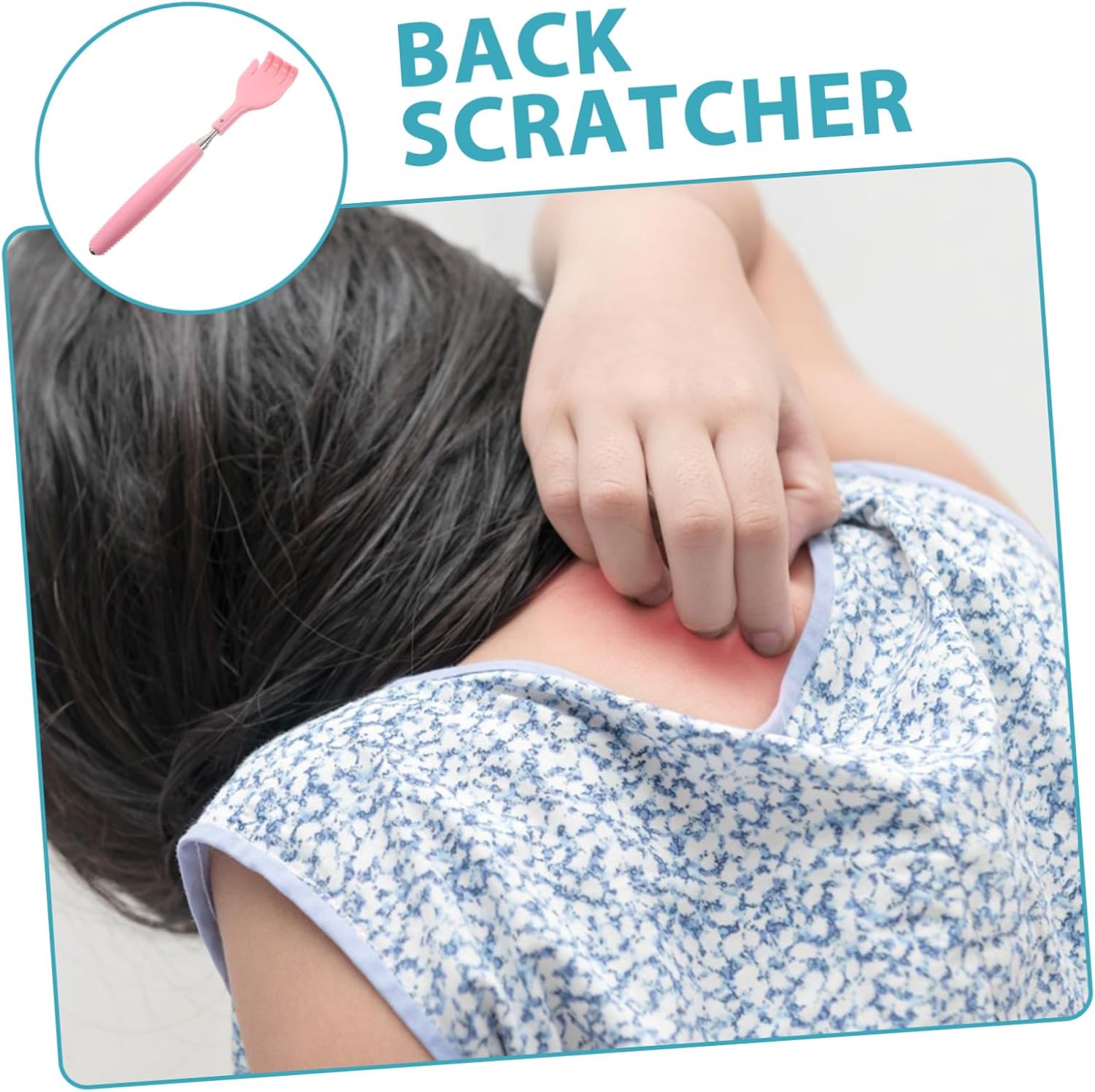 Telescopic Back Scratcher Retractable Massager with Pink Handle