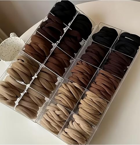 Elastic Hair Bands, Neutral Tones, High Elasticity, Ponytail Holders, 24 Pack