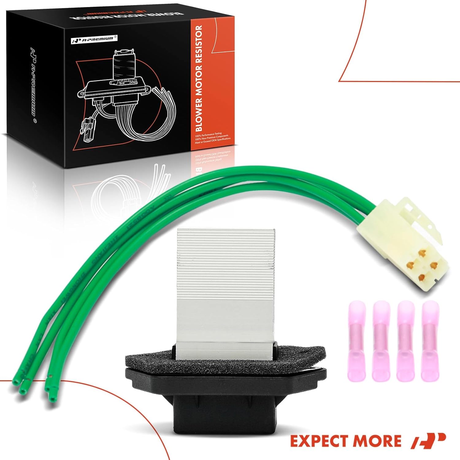 A-Premium Front HVAC Blower Motor Resistor Compatible with Hyundai Tucson 2005-2007 & Kia Sportage 2005-2007, Rondo 2007 - with Wire Harness Kit, Replace# 971791F210