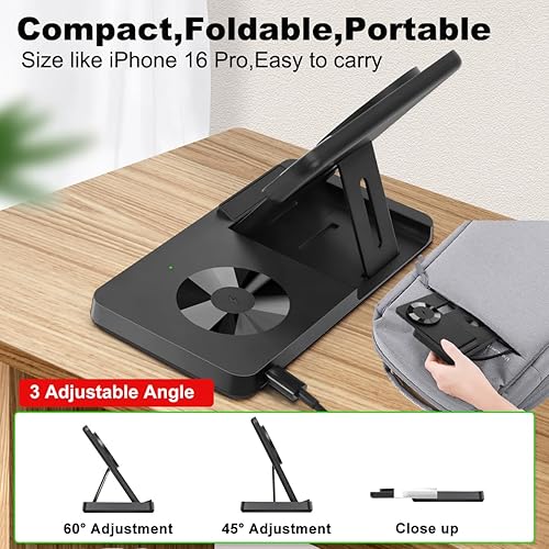 Miniatura 6 de Estación de carga inalámbrica magnética 3 en 1 para Magsafe iPhone 12-17 Series, estación de carga para múltiples dispositivos, soporte de cargador