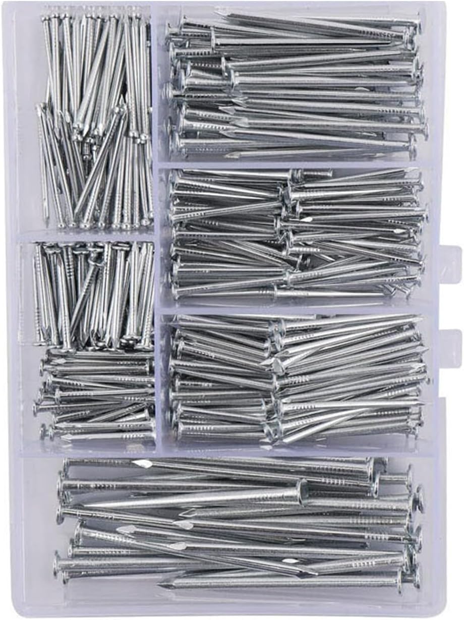 350Pcs Round Head Wall Nails 5 Sizes Iron Small Assortment Set Picture Hanging Hardware Hardware Assortment Set