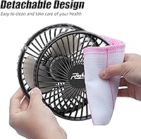 Vista 7 de Roykaw Ventilador portátil de carrito de golf alimentado por USB compatible con los modelos EZGO Club Car Yamaha con tubo cuadrado, 3 ajustes