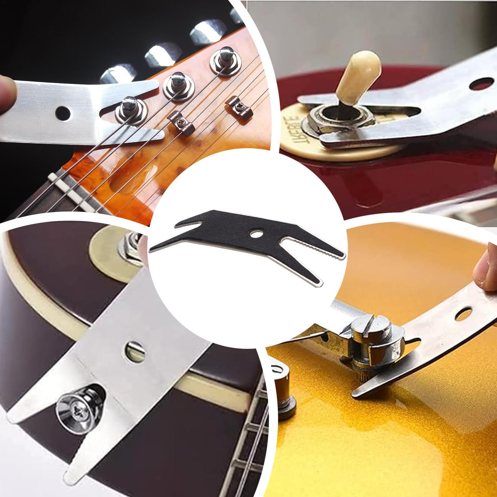 Clé de serrage pour guitare - Outil de réglage de la hauteur de la tonalité de guitare - Clé à vis multifonction - Clé de réglage de la hauteur de la guitare