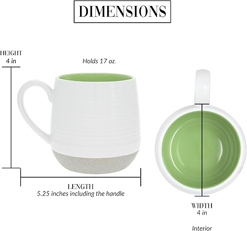 Miniatura 5 de Pavilion Gift Company - Taza de 17 oz de agosto, regalos de astrología, taza de café de cerámica de gres con signo astrológico, verde
