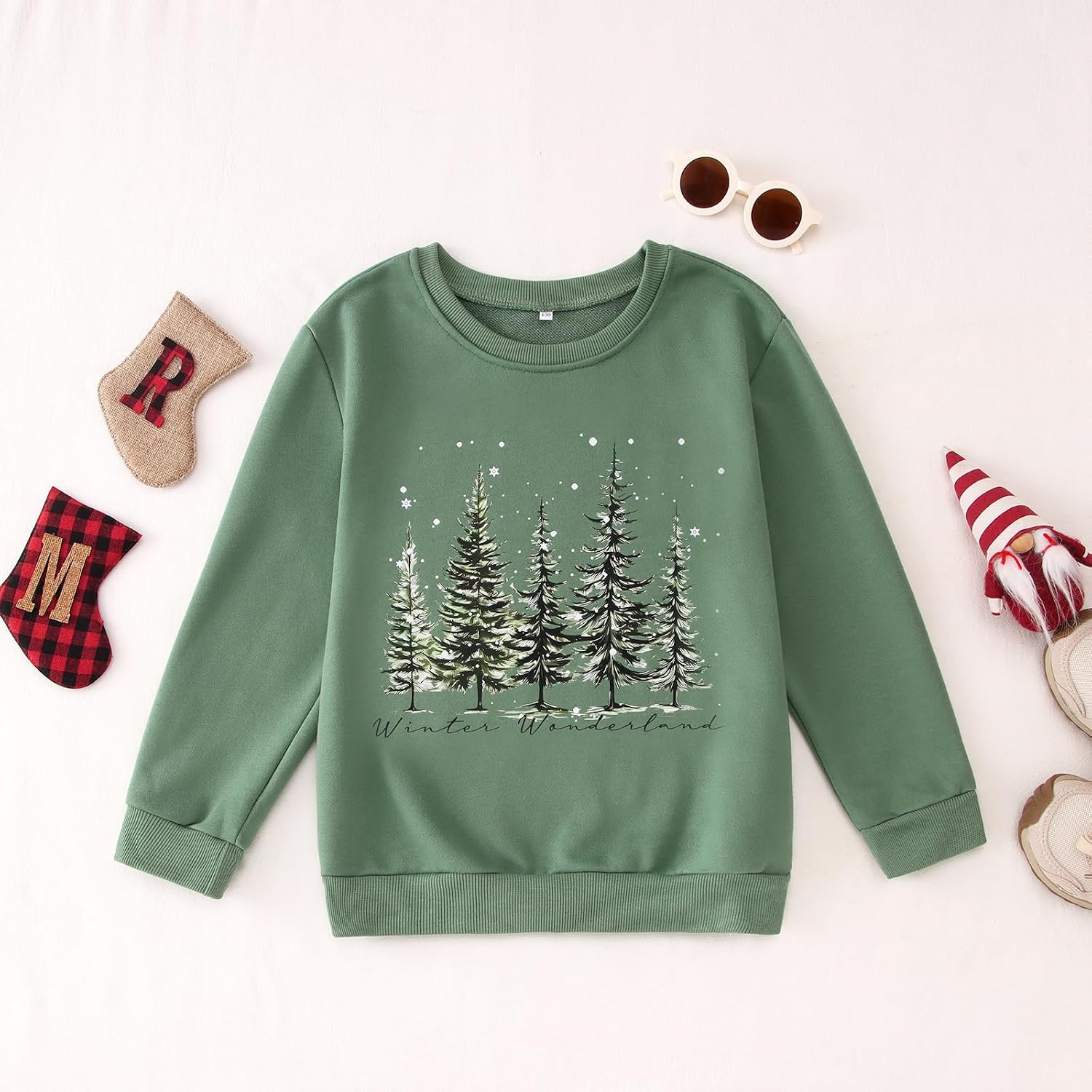 GLIGLITTR Girls Christmas Sweatshirt Kids Boys Christmas Tree Graphic Shirt Vintage Xmas Tree Holiday Crewneck Pullover Tops