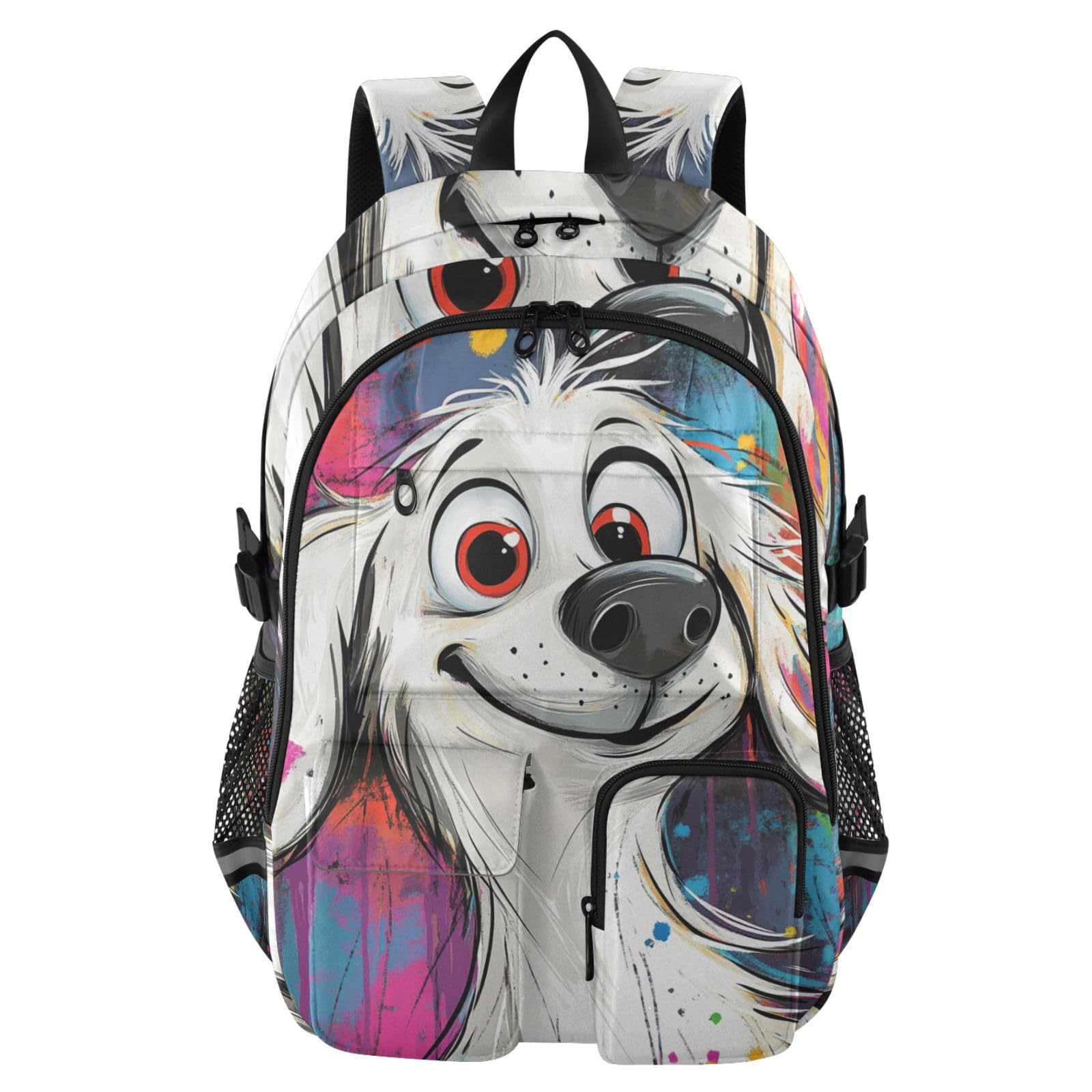 Mochilas de viaje de equipaje con diseño de perros con compartimento de laptop para mujer 8