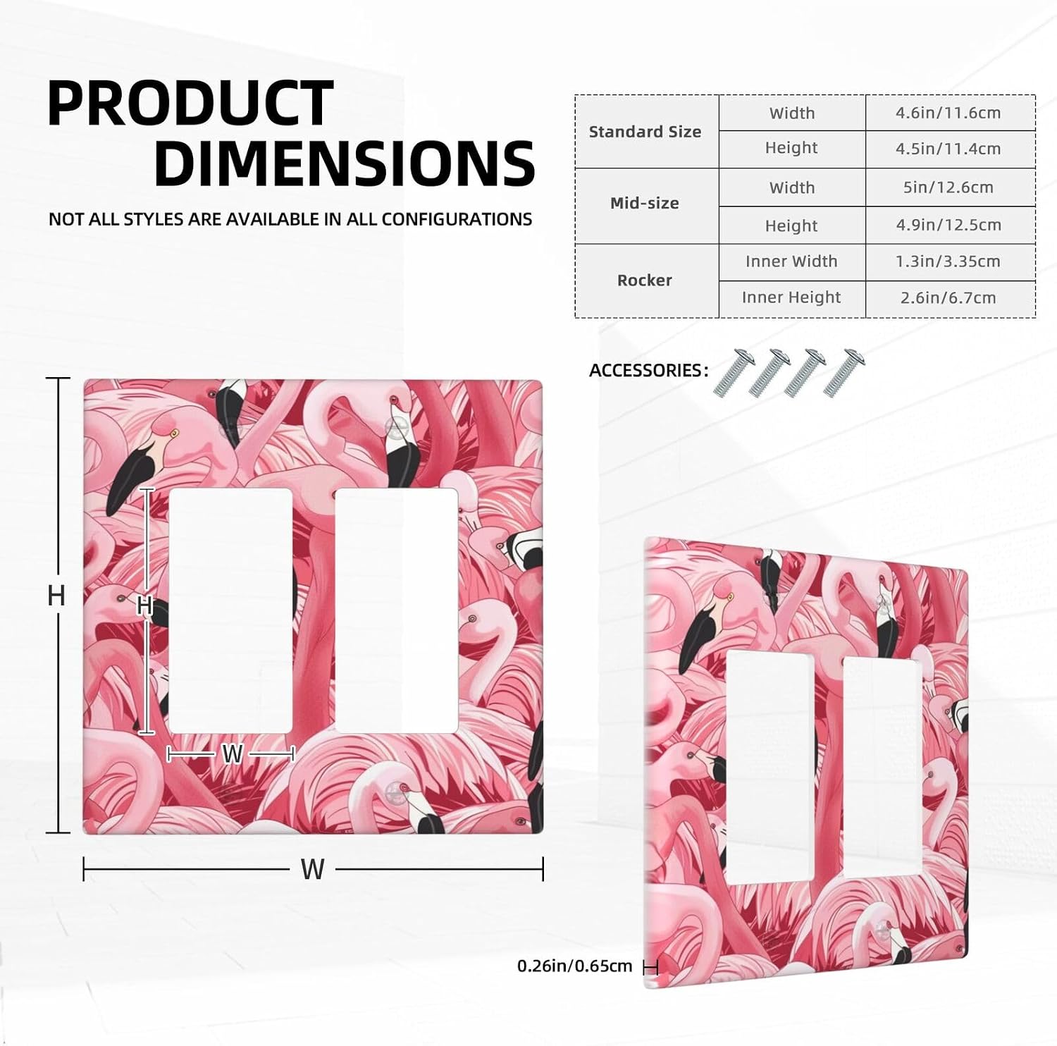 Decorator Switch Cover 2 Gang Double Rocker Pink Flamingos Wall Plate Outlet Switch Covers Light Switch Cover Receptacle Cover