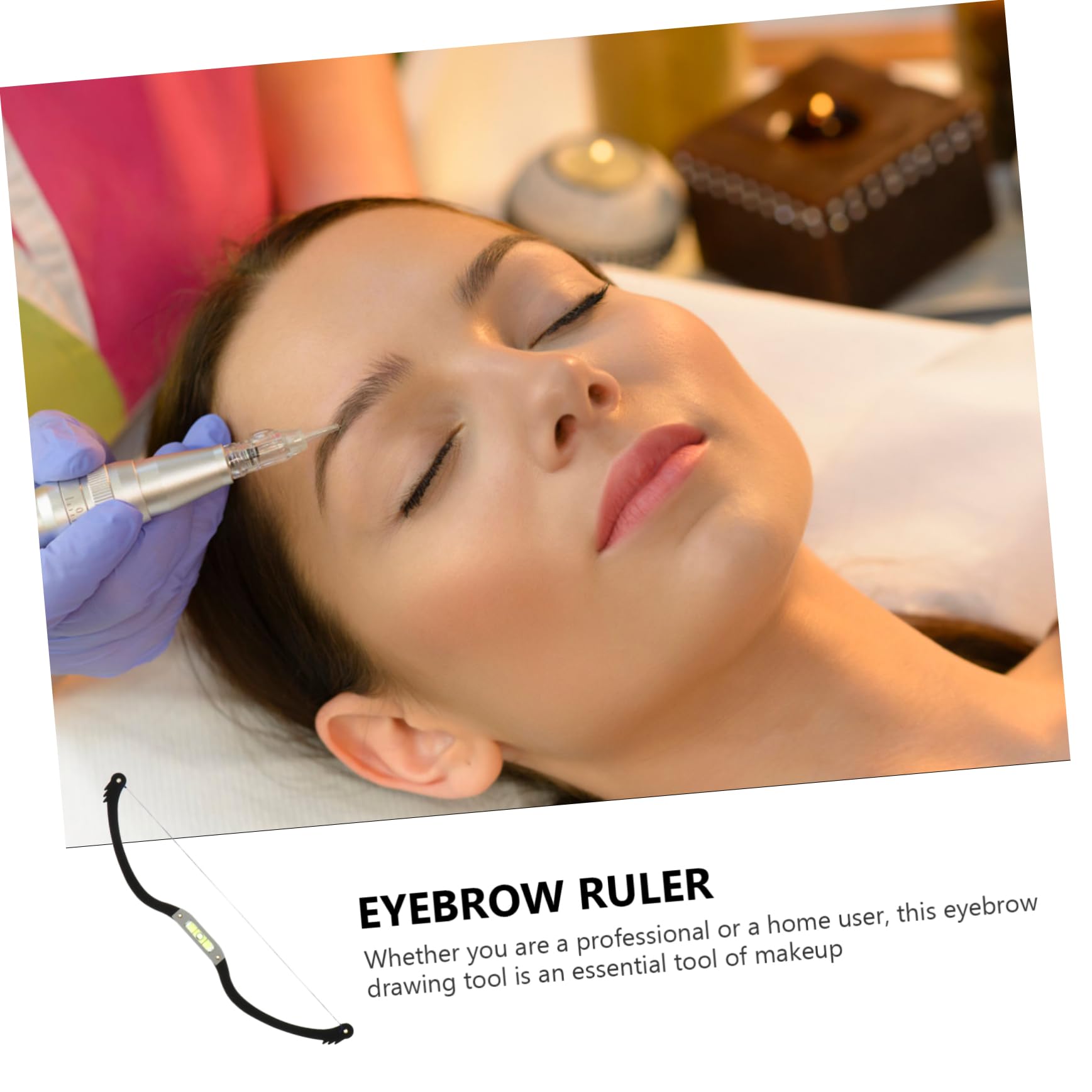 Healvian 2pezzi Kit Per Modellare Sopracciglia Con Righello Di Posizionamento e Strumento Di Misurazione Per Cosmetici e Disegno Sopraccigliare Accessorio Preciso Per Sopracciglia