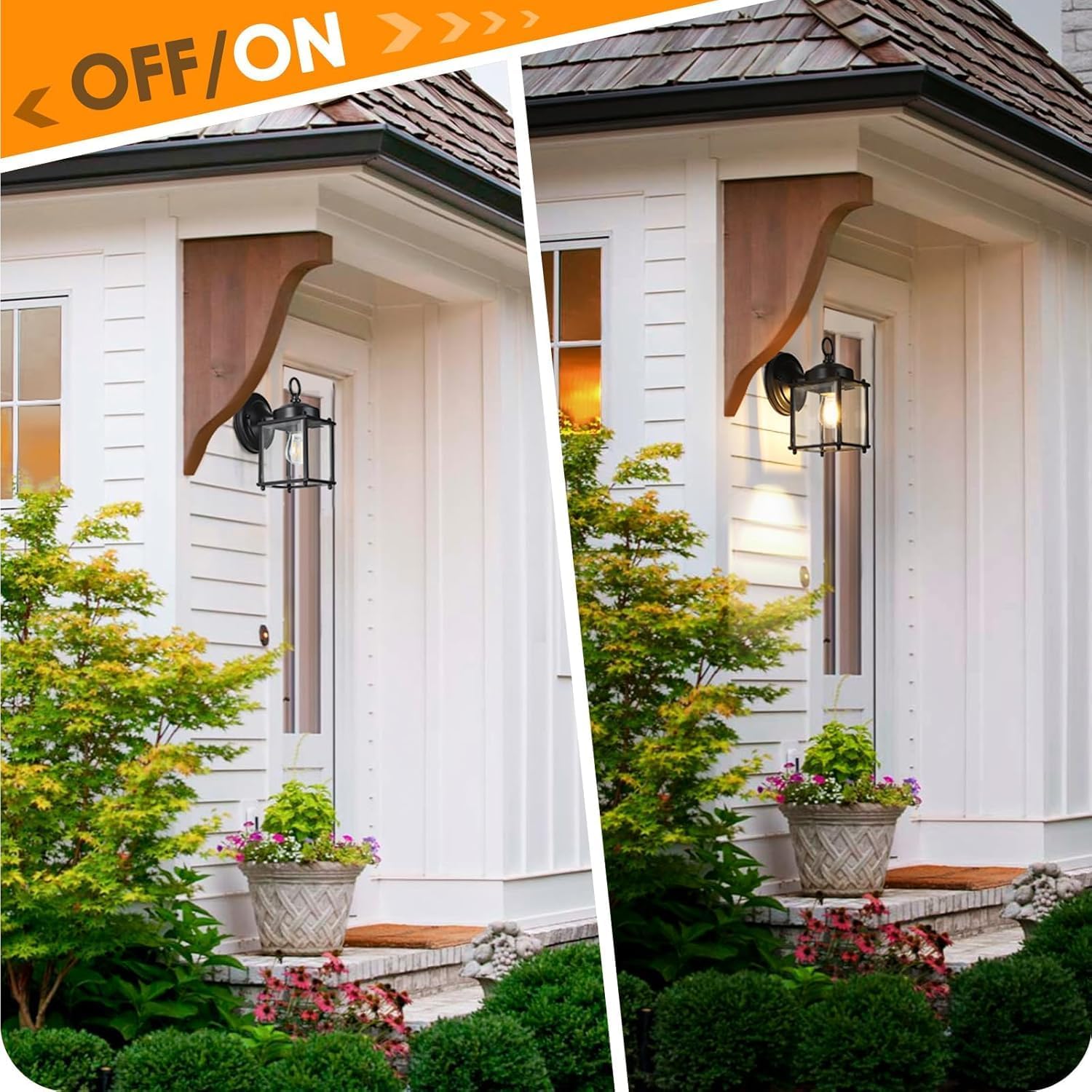 Outdoor Light Fixtures, 4 Pack Black Exterior Light Wall Mount, Aluminum Porch Wall Lanterns Waterproof Outside Light for House Front Door Light for Patio Garage Doorway