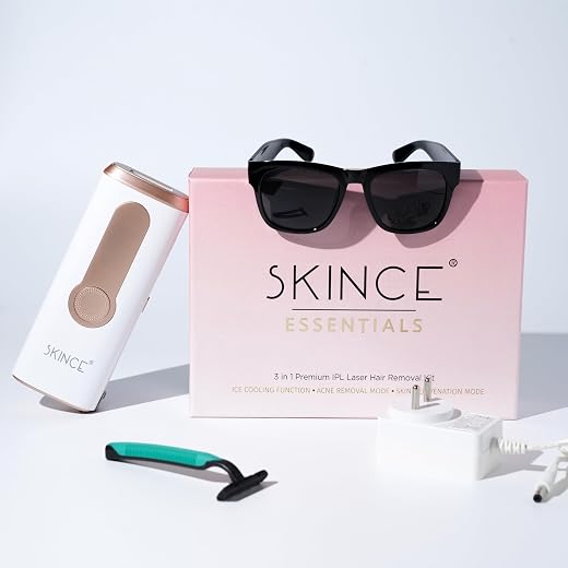 Skince 3-in-1 Premium IPL Hair Removal Kit: Ice Cooling, 999,999 Flashes, Painless &amp; Permanent. Acne Removal &amp; Skin Rejuve...