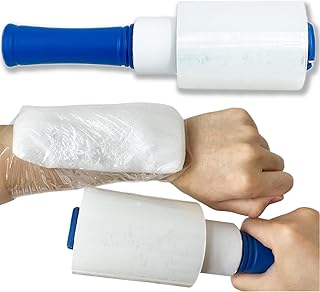 500ft Plastic Wrap for Tattooing Ice Packs Athletic Film with Rotatable Handle Elastic Clear Wrap for Injuries Ice Bags Body Stretch Wrap for Moving Supplies