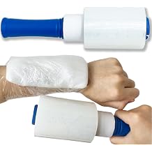 500ft Plastic Wrap for Tattooing Ice Packs Athletic Film with Rotatable Handle Elastic Clear Wrap for Injuries Ice Bags Body Stretch Wrap for Moving Supplies