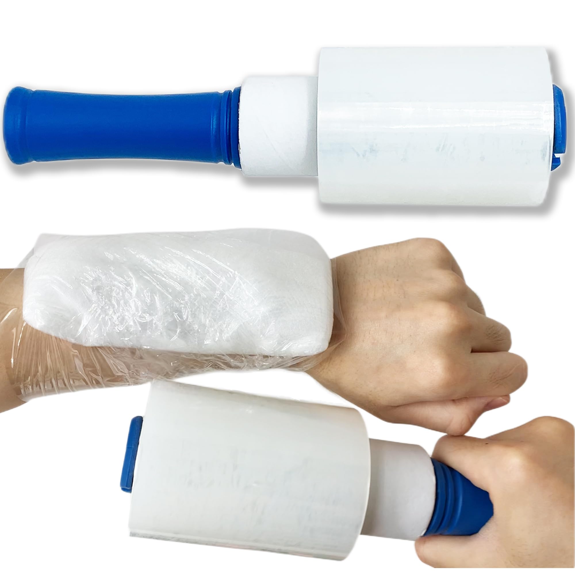 500ft Plastic Wrap for Tattooing Ice Packs Athletic Film with Rotatable Handle Elastic Clear Wrap for Injuries Ice Bags Body Stretch Wrap for Moving Supplies