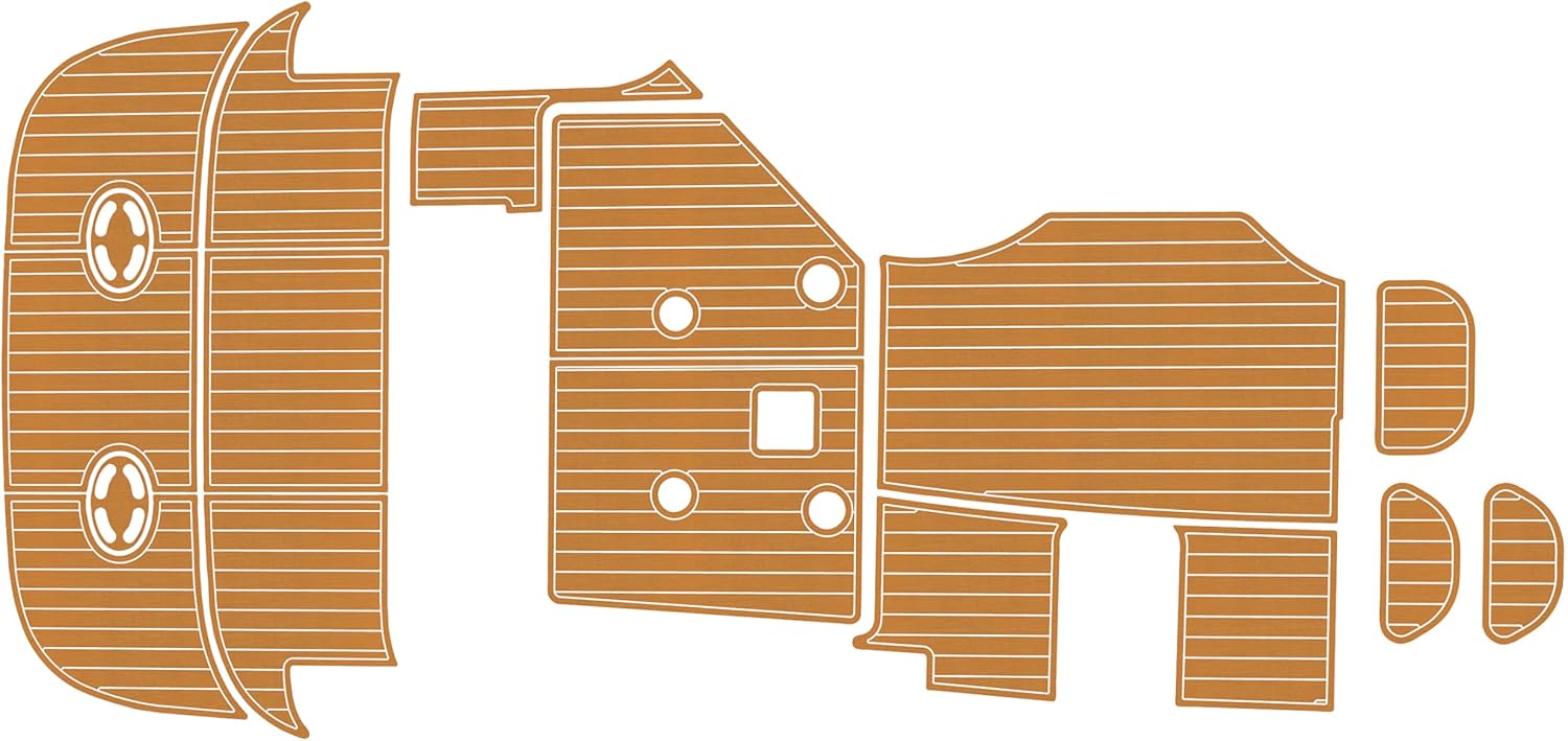 2011-2013 Bayliner 315 Cockpit & Swim Platform 1/4” 6mm eva Faux Teak Deck Surfing Boat Fishing Boat Motorcycle Hurts crapet Non-Slip mat Floor