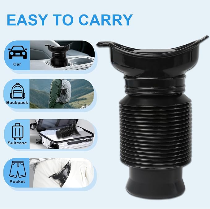 Orinal portátil plegable para viajes 750 ml miniatura 10