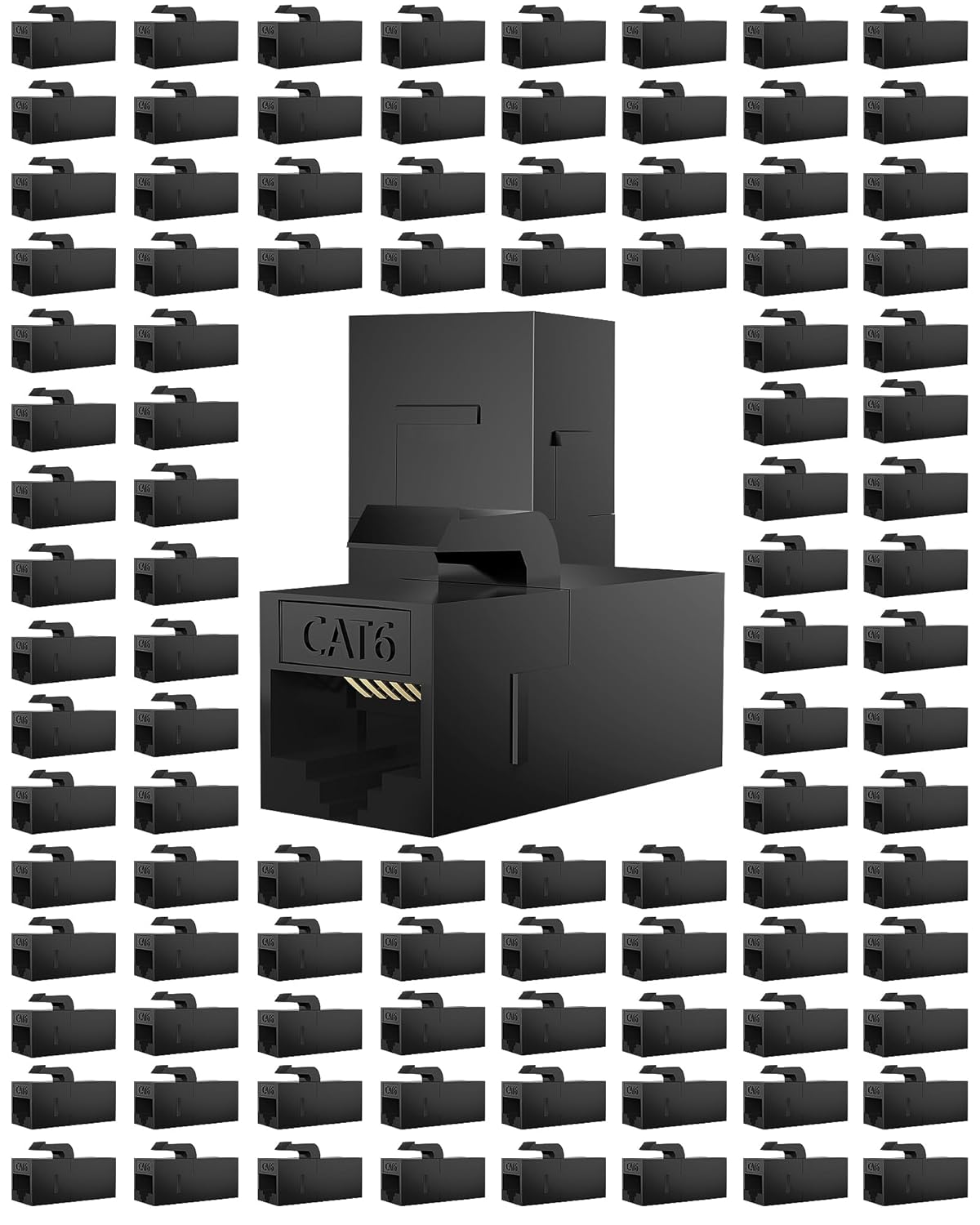100 Pack Rj45 Coupler Cat6 Cat 6 Cat 5 Cat5 Cat5e Keystone Jack Network Cable Couplers Extender Adapter Wall Inline Patch Panel Connectors