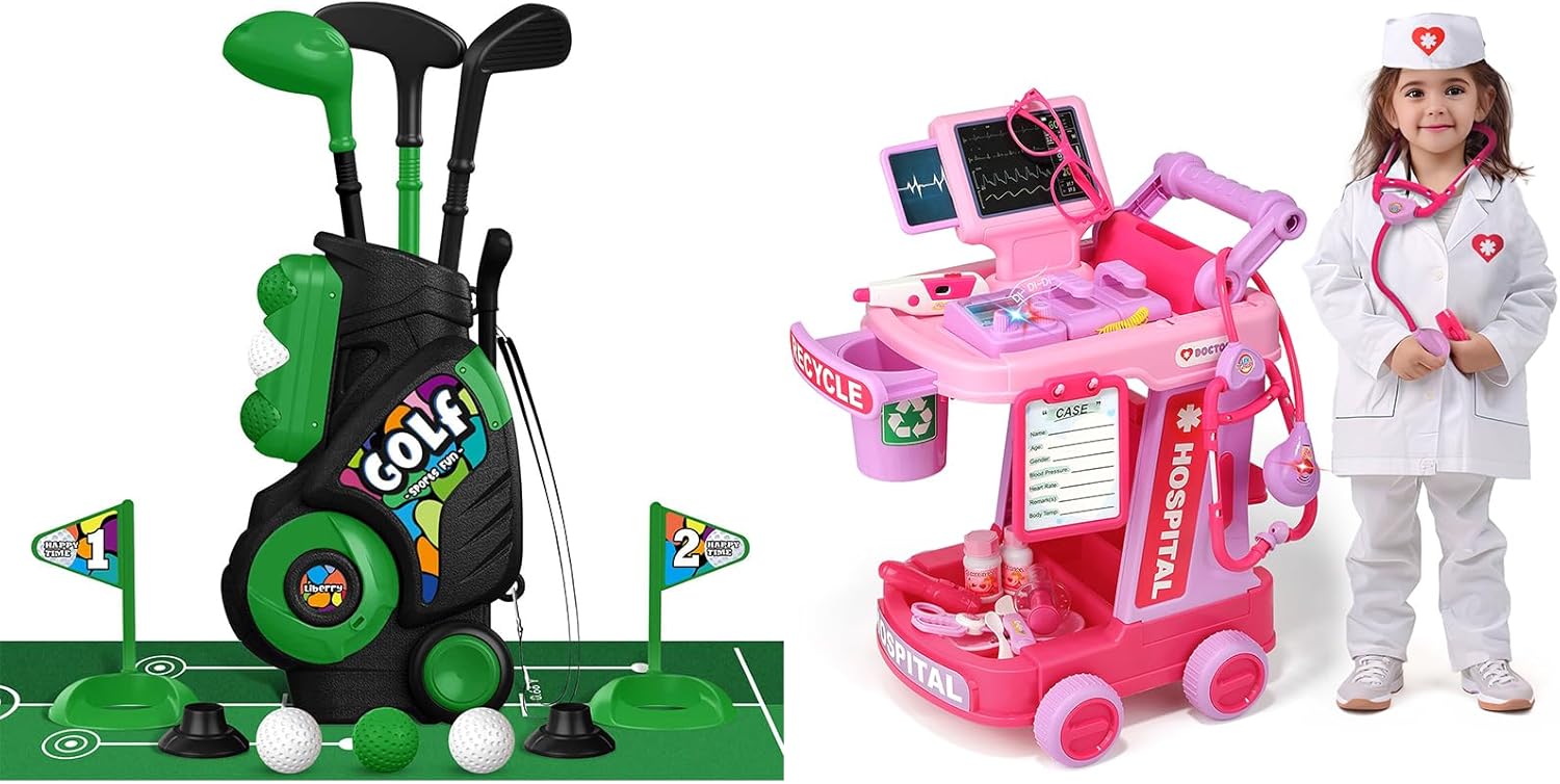 Liberry Toys for 3 4 5 Years Old Boy Girl Christmas Bithday Gift Doctor Kit for Toddlers and Toddler Golf Set