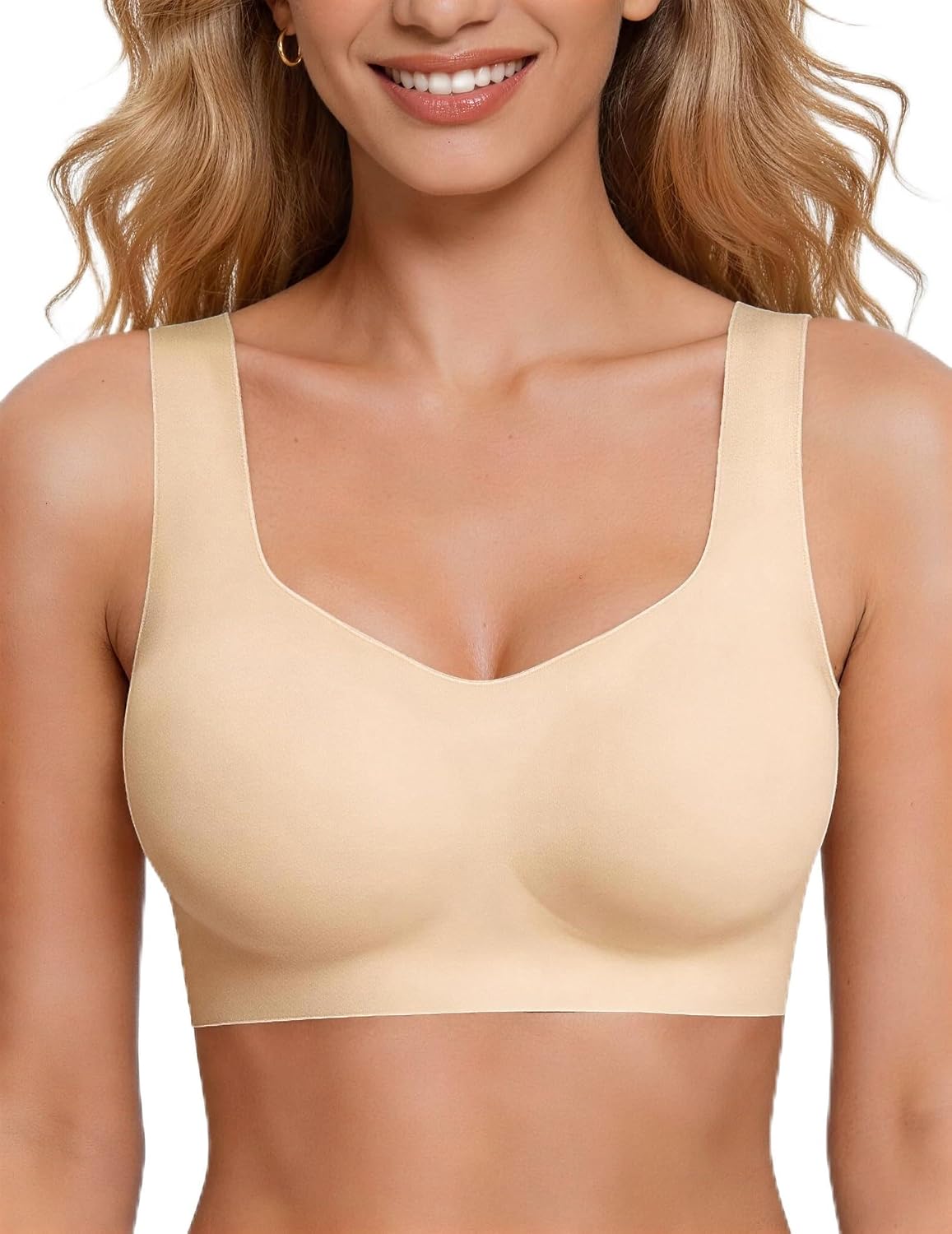 Wireless Jelly Sleep Bras for Women Seamless No Underwire Pullover Bra