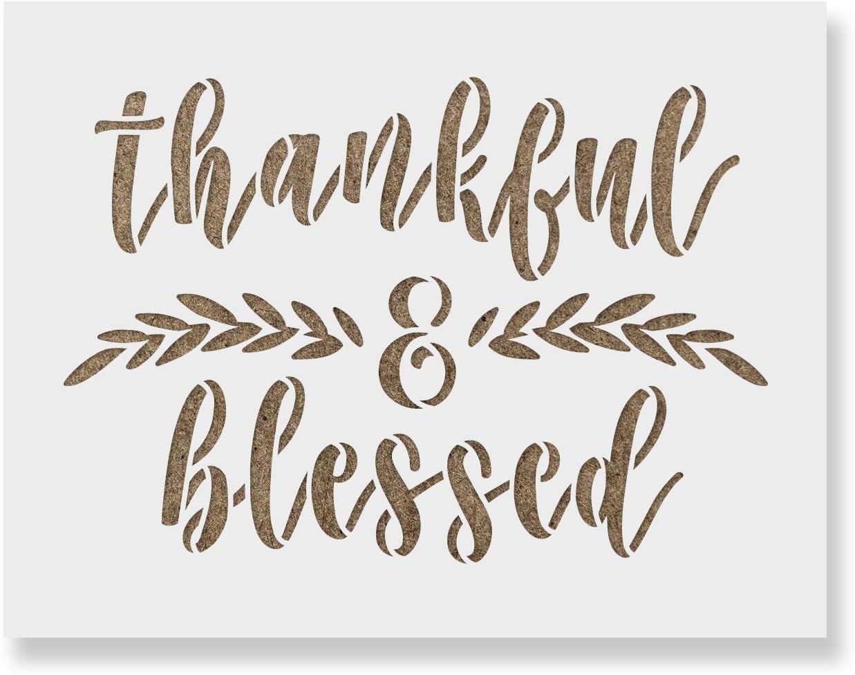 Thankful and Blessed Stencil - Cozy Fall Scenes in Art and DIY, Fall Stencil