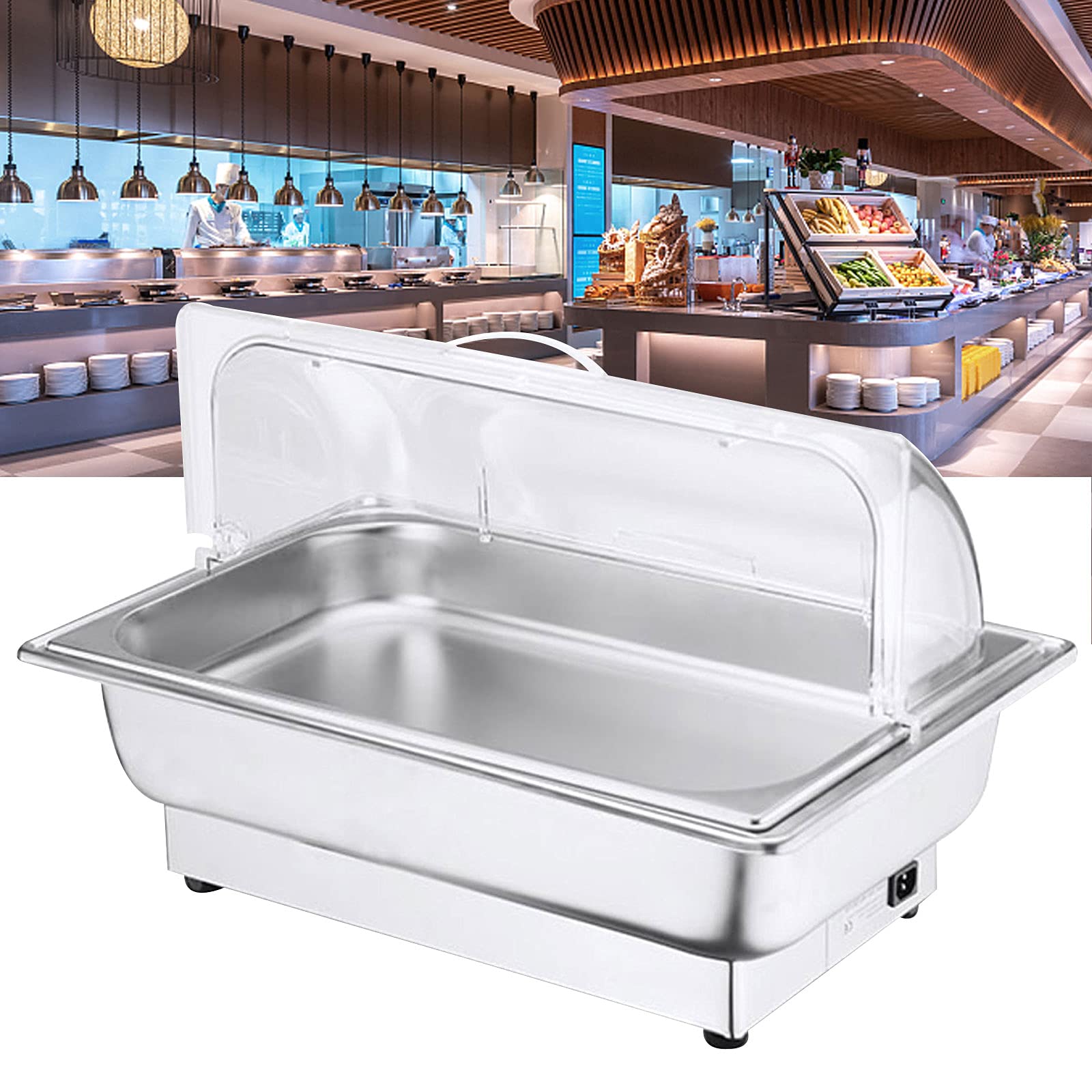 Chauffe-aliments pour buffets de fête électrique en acier inoxydable de 9L et 13L
